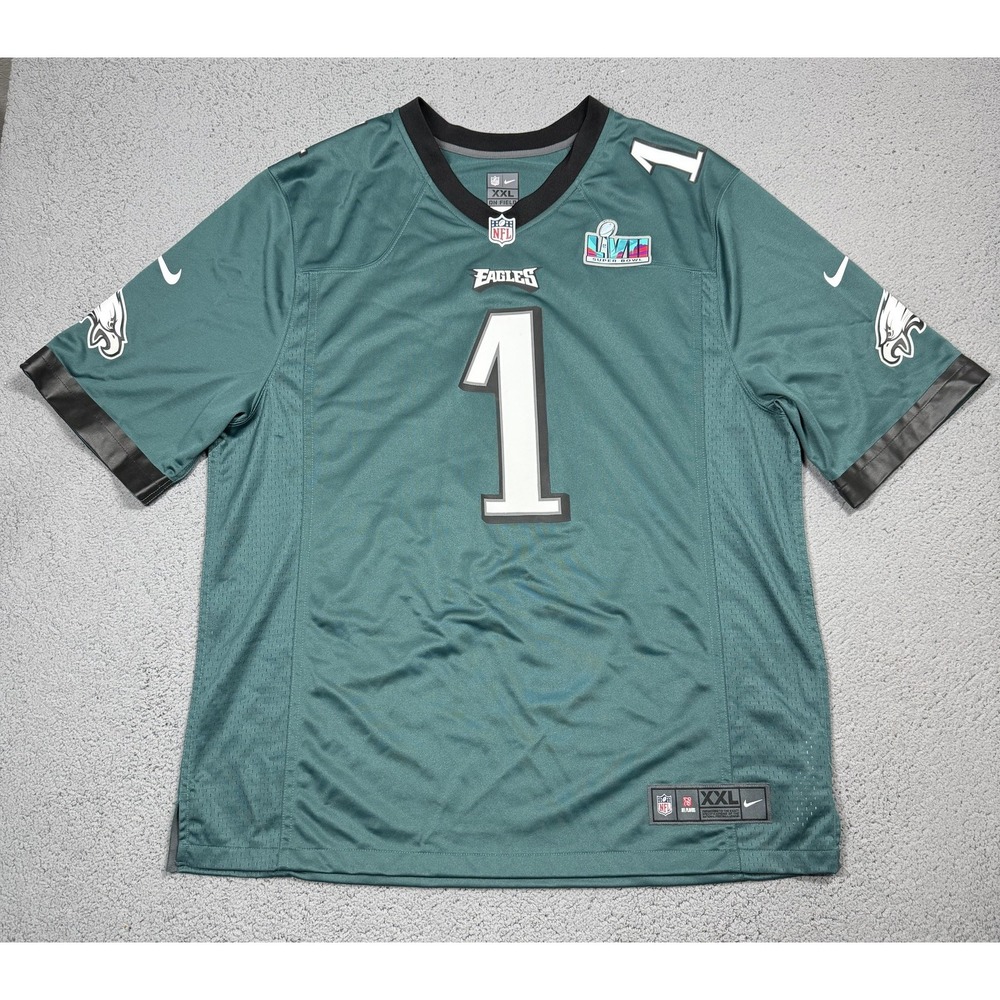 Nike Philadelphia Eagles Hurts 1 Super Bowl LVII Jersey Mens 2XL Green NFL